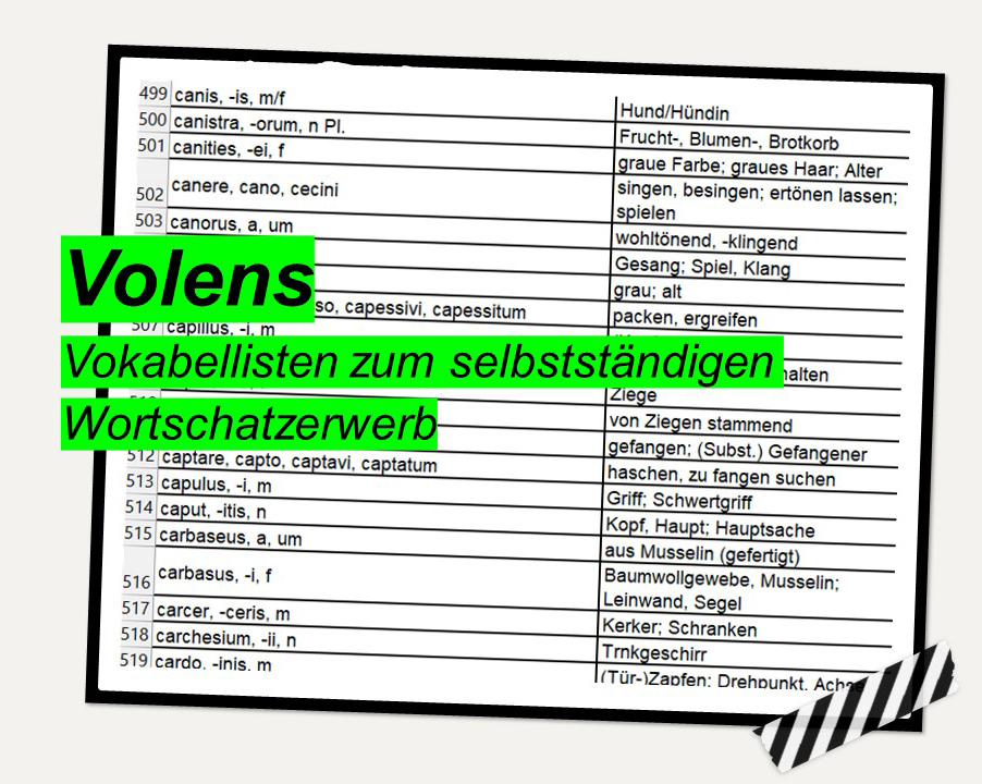 Volens - Vokabellisten zum selbstständigen Wortschatzerwerb