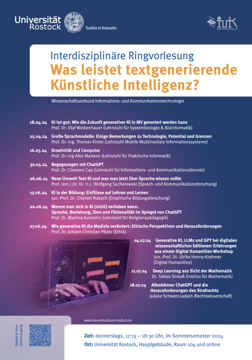 27.06.2024: Wie generative KI die Medizin verändert: Ethische Perspektiven und Herausforderungen (Prof. Dr. Johann-Christian Põder, Theologische Fakultät, Ethik)