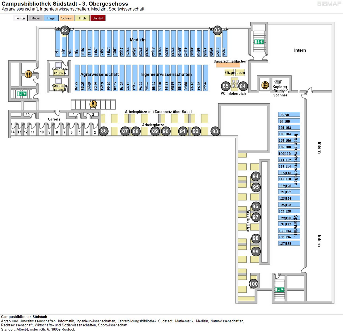 Layout, Campus Library Südstadt, 3rd floor