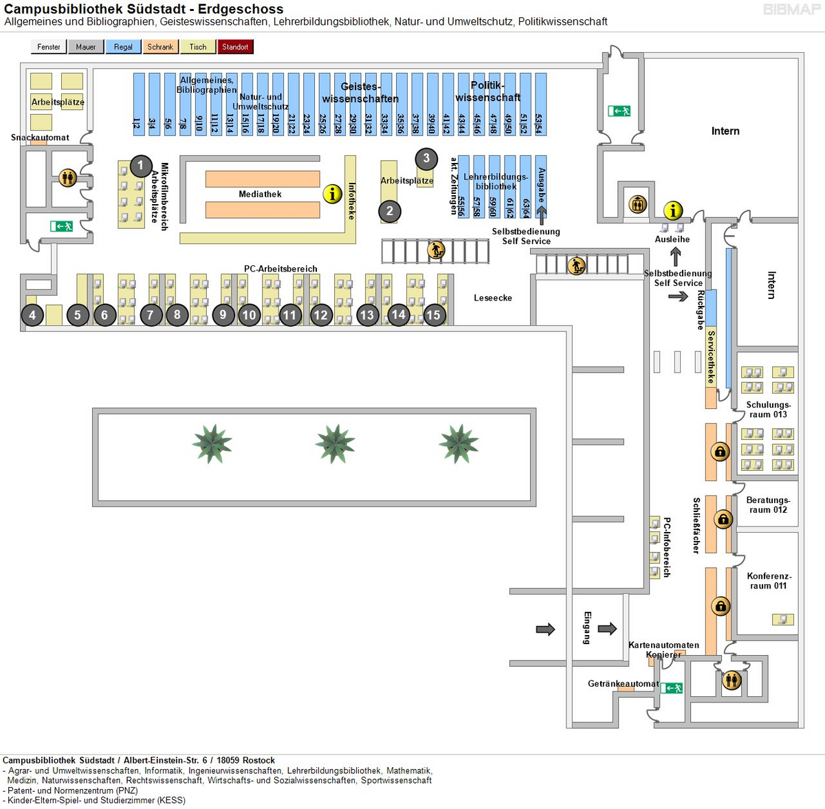Etagenplan Campusbibliothek Südstadt - EG Etagenplan Campusbibliothek Südstadt - EG