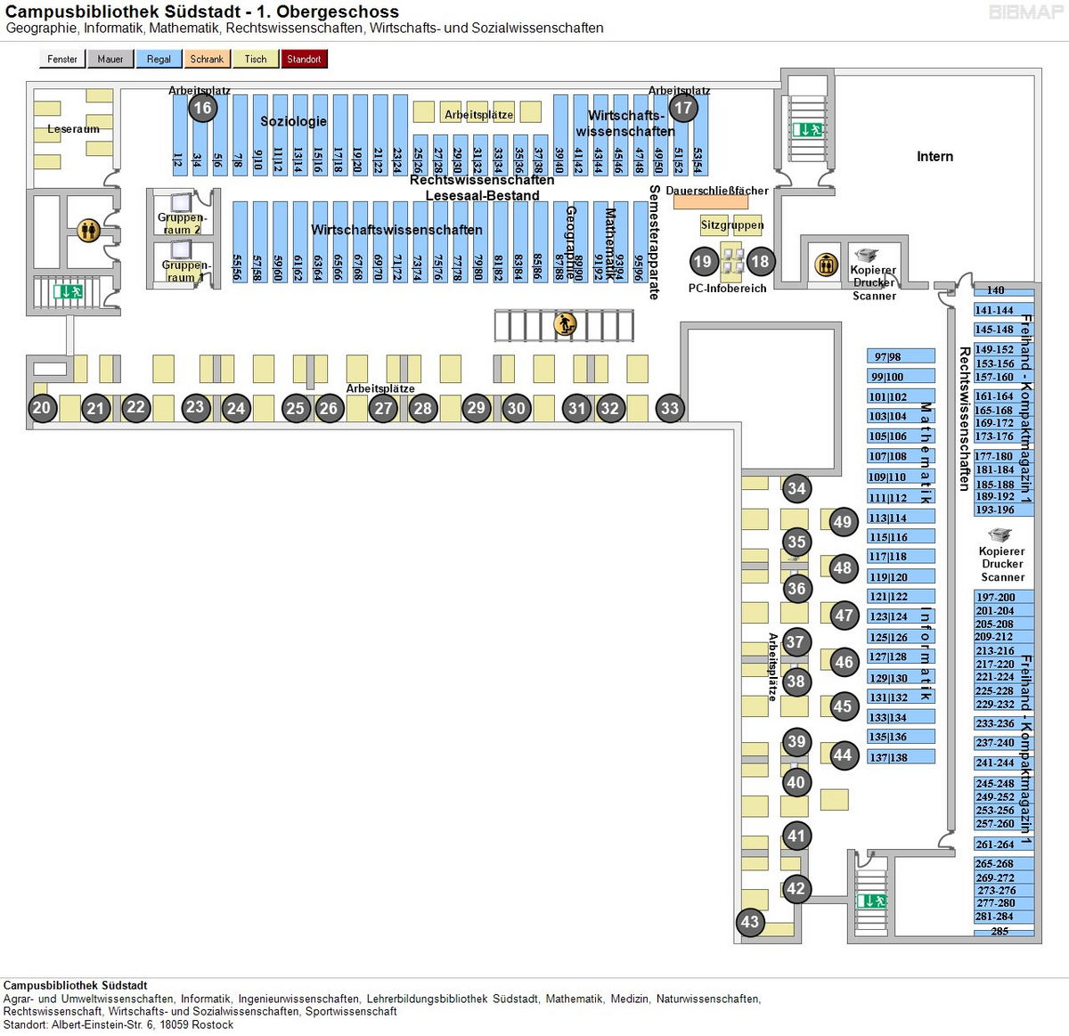 Layout, Campus Library Südstadt, 1st floor